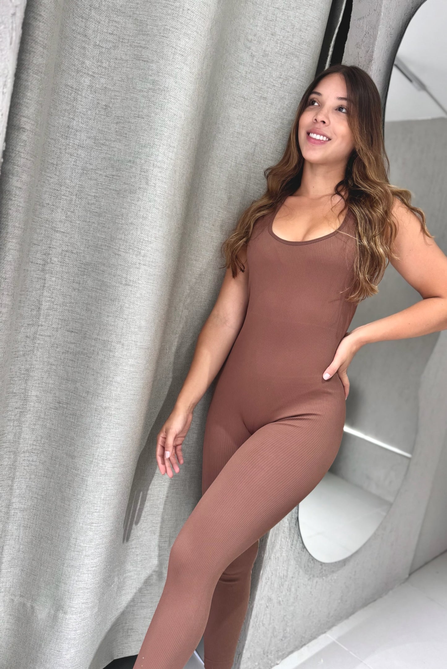 ENTERIZO LARGO HALTER CON PUSH PREMIUM