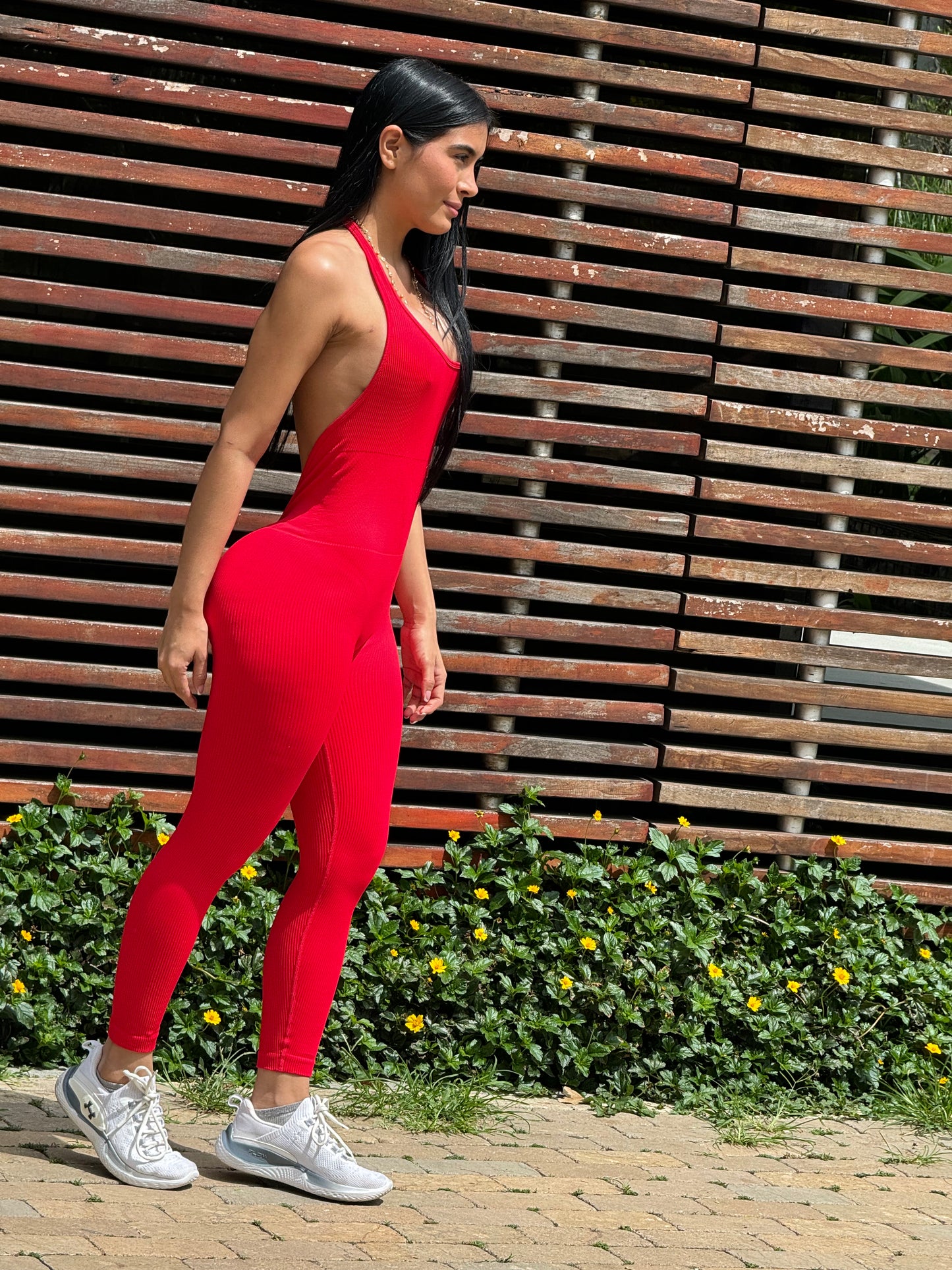 ENTERIZO LARGO HALTER CON PUSH PREMIUM