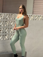 ENTERIZO LARGO HALTER CON PUSH PREMIUM